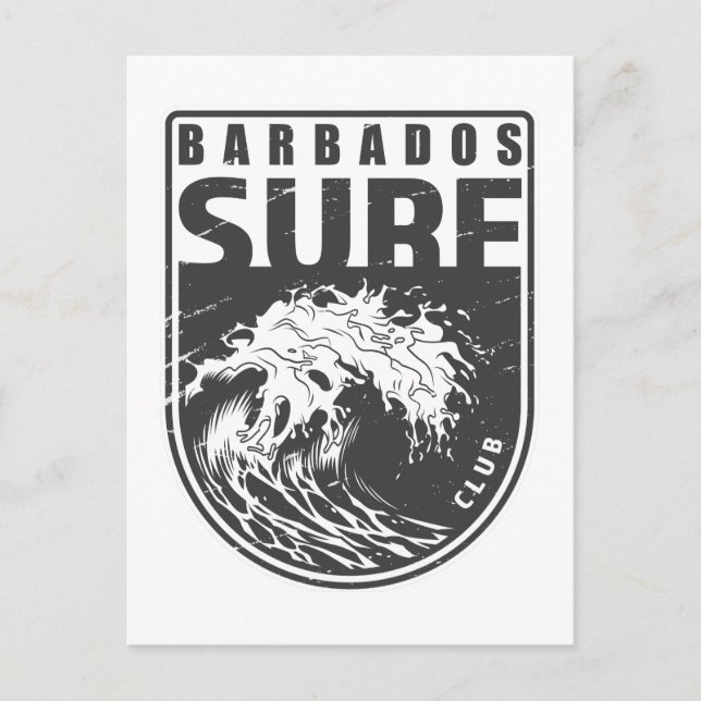 Carte Postale Club de Surfs de la Barbade Emblem (Devant)