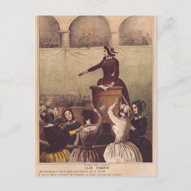 Carte Postale Club des femmes, vers 1848 (Devant)
