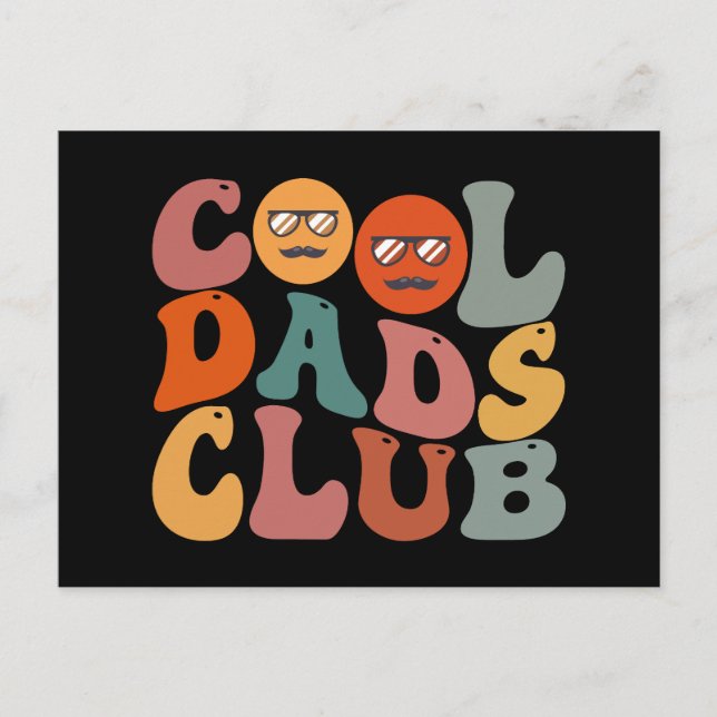 Carte Postale Club des papas cool Papa Fête des pères Rétro Bran (Devant)