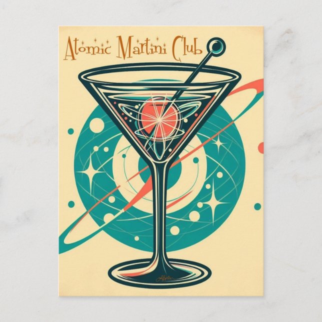 Carte Postale Club Martini atomique (Devant)