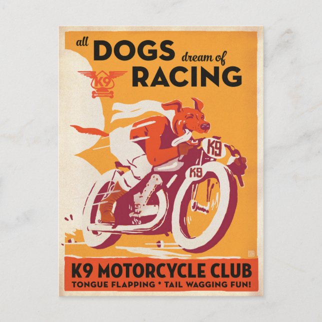 Carte Postale Club moto K9 (Devant)