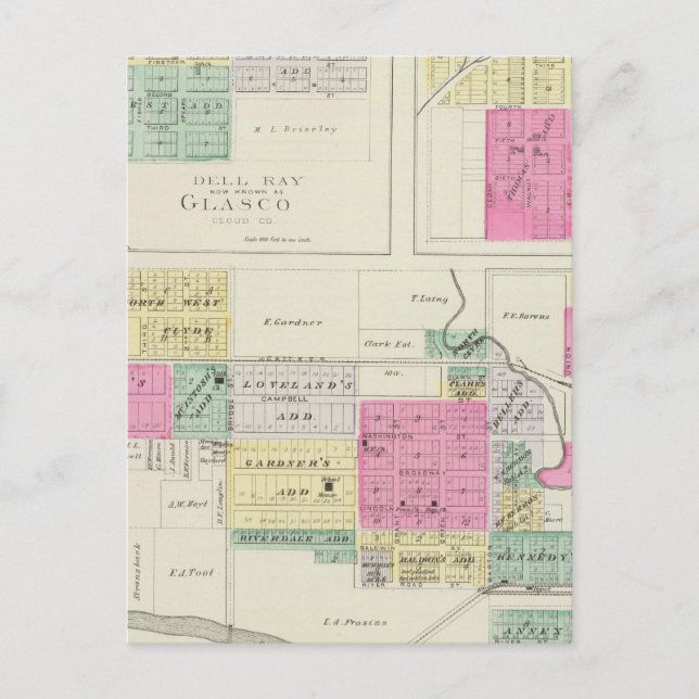Carte Postale Clyde, Glasco, Jamestown, Kansas (Devant)