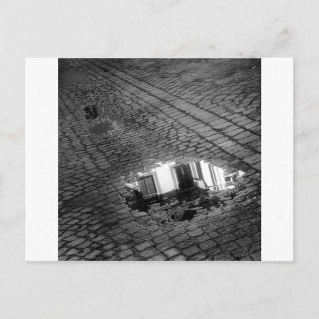 Carte Postale Cobblestone Street avec flaque, Innsbruck Autriche (Devant)