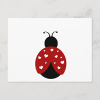 Coccinelle noire et rouge de coeur