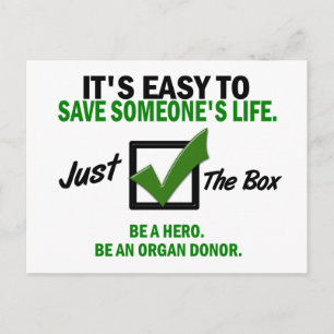 Carte Postale Cochez La Case Être Un Donateur D'Organe 5