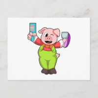 Cochon aux ciseaux et rasoir