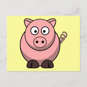 Carte Postale Cochon de dessin mignon