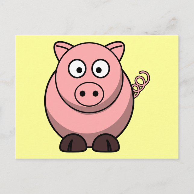 Carte Postale Cochon de dessin mignon (Devant)