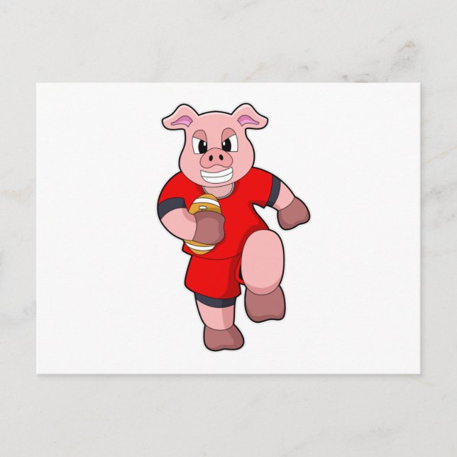 Carte Postale Cochon de football (Devant)