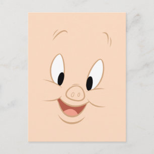 Carte Postale Cochon de porc souriant visage