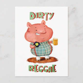 Carte Postale Cochon De Reggae Sale
