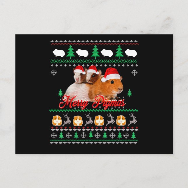 Carte Postale Cochon d'Inde Noël laid Cochon d'Inde Noël (Devant)