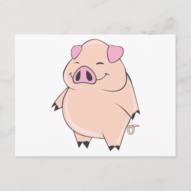 Carte Postale Cochon gras mignon (Devant)