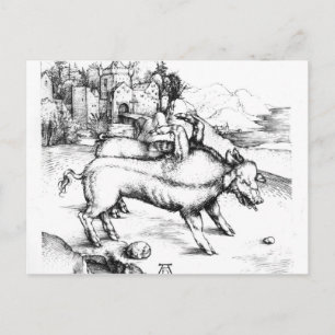 Carte Postale Cochon monstrueux