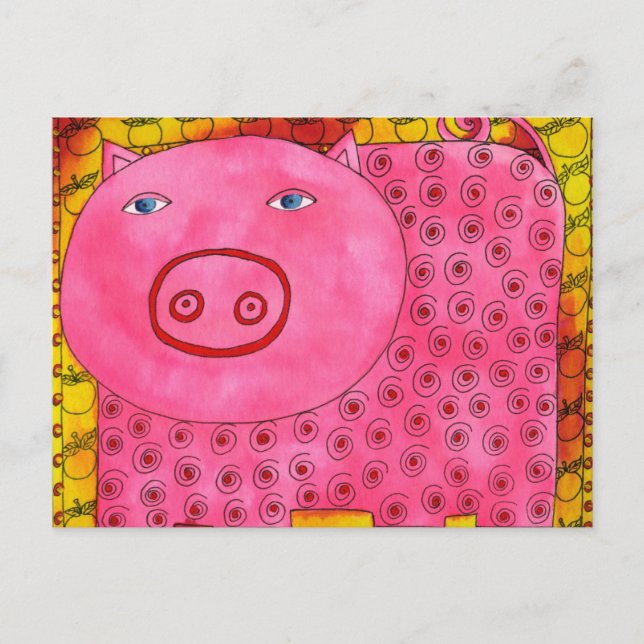 Carte Postale Cochon Motif (Devant)