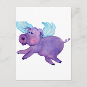 Carte Postale Cochon pourpre