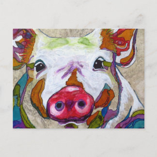 Carte Postale Cochon souriant