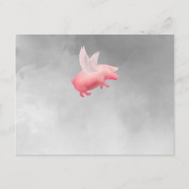 Carte Postale Cochon Volant (Devant)