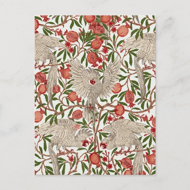 Carte Postale Cockatoo & Pomegranate by Walter Crane Art Nouveau (Devant)