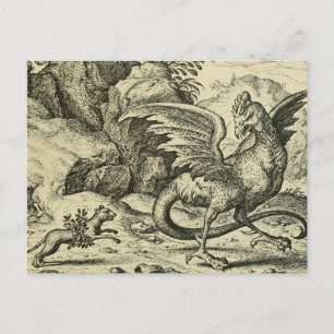 Carte Postale "Cockatrice contre belette" 