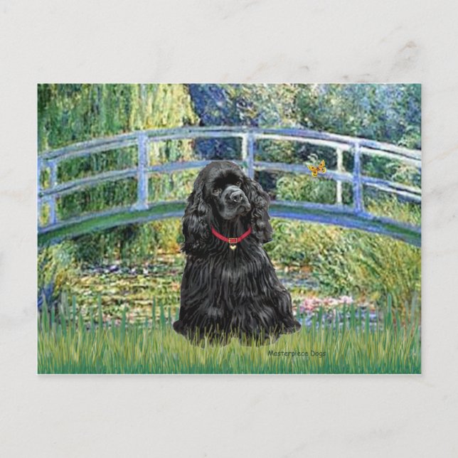 Carte Postale Cocker (noir) - Pont (Devant)