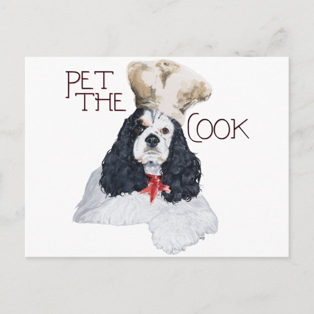 Carte Postale Cocker Spaniel Américain Chef (Devant)
