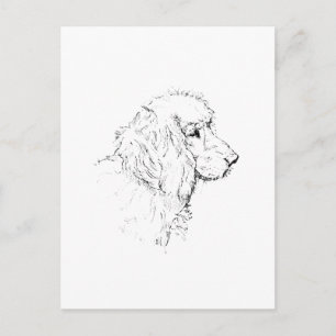 Carte Postale Cocker Spaniel – Dessin au trait minimaliste de ch