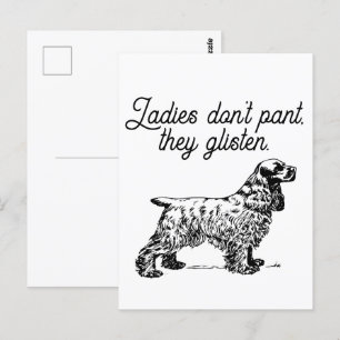 Carte Postale Cocker Spaniel Dessin avec Amusante Plaisanterie A