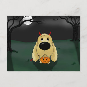 Carte Postale Cocker Spaniel Halloween