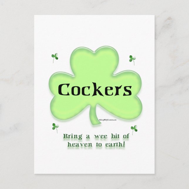 Carte Postale Cocker Spaniel Heaven; Saint Patrick's day Cocker (Devant)