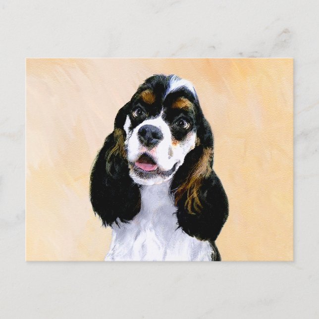 Carte Postale Cocker Spaniel (Parti) Peinture - Art Chien origin (Devant)
