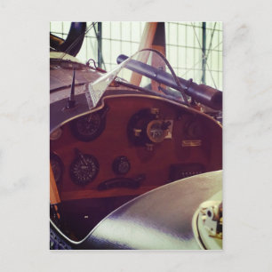 Carte Postale Cockpit Bi Avion vintage