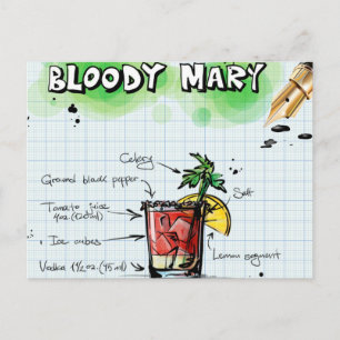 Carte Postale Cocktail Bloody Mary