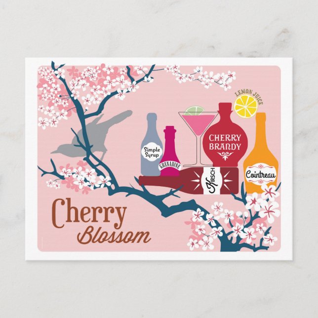 Carte Postale Cocktail Cherry Blossom (Devant)