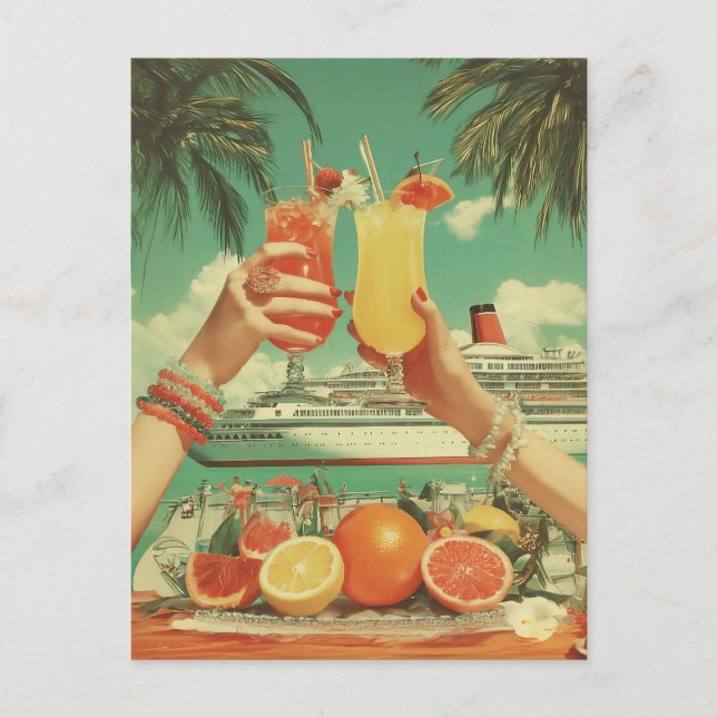 Carte Postale Cocktail de croisières tropicales (Devant)