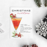 Carte Postale Cocktail de Noël Martini Recette Boisson<br><div class="desc">Cette conception peut être personnalisée dans la zone fournie en modifiant la photo et/ou le texte. Vous pouvez également le customiser en cliquant sur Personnaliser ce Modèle, puis en choisissant l'option cliquer pour customiser et supprimer ou modifier la couleur de l'arrière - plan, ajouter du texte, modifier la couleur ou...</div>