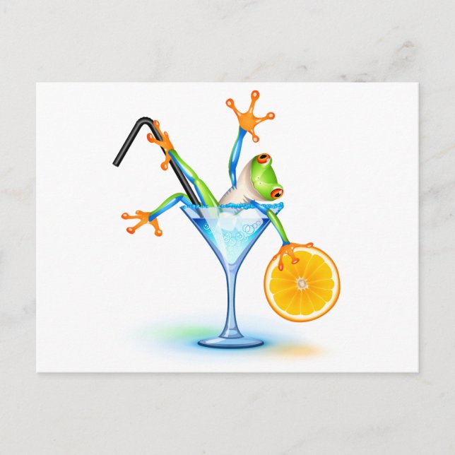 Carte Postale Cocktail Frog (Devant)