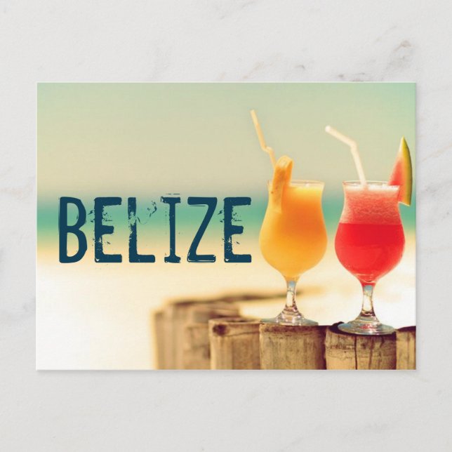 Carte Postale Cocktails au Belize (Devant)