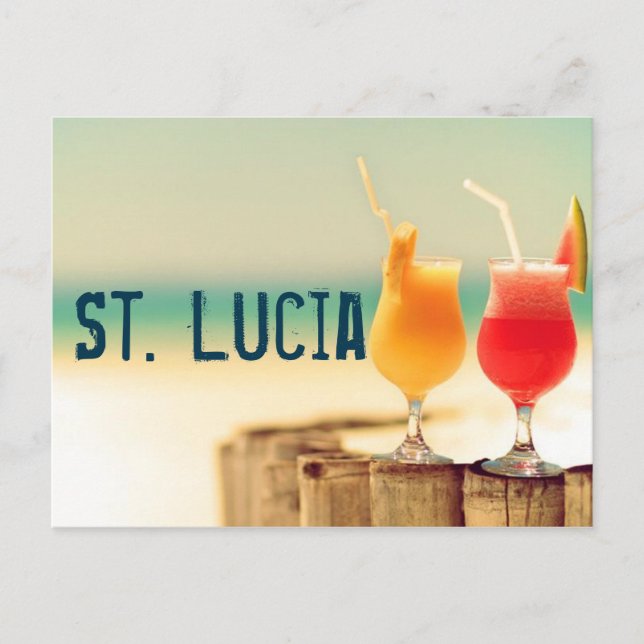 Carte Postale Cocktails de Sainte-Lucie (Devant)