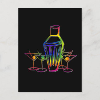 Carte Postale Cocktails Rainbow