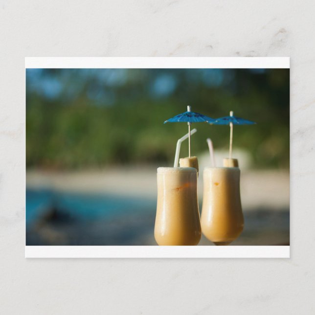 Carte Postale Cocktails tropicaux pour deux (Devant)