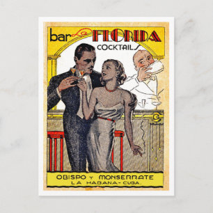 Carte Postale Cocktails vintage art de Cuba