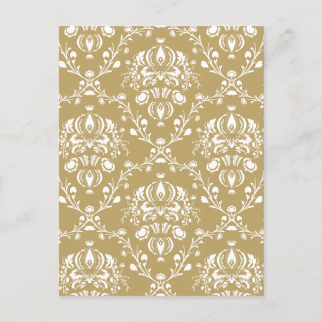 Carte Postale Cocoa and Cream Damask (Devant)