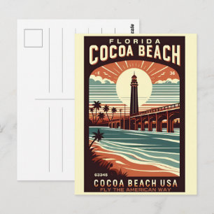 Carte Postale Cocoa Beach City Floride ligne de côte cadeaux