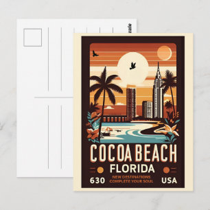 Carte Postale Cocoa Beach City Floride ligne de côte cadeaux