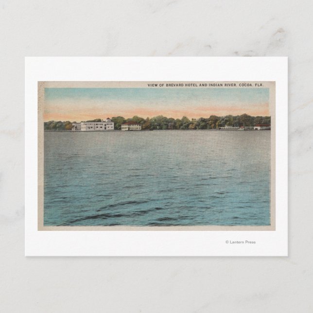 Carte Postale Cocoa, Floride - Vue sur Brevard Hotel & Indian (Devant)
