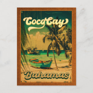 Carte Postale CocoCay Bahamas Îles Rétro Palm arbre Souvenirs