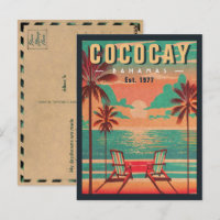 CocoCay Bahamas Retro Sunset Souvenir 1950