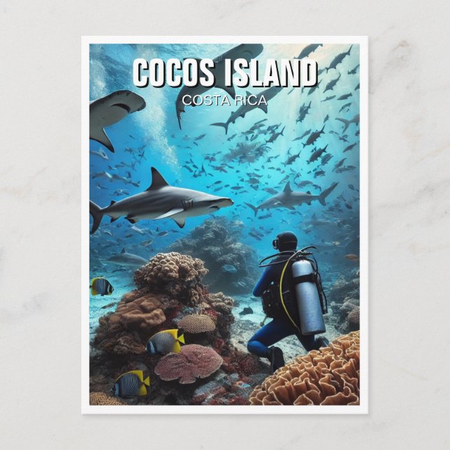 Carte Postale Cocos Island Scuba Diver (Devant)