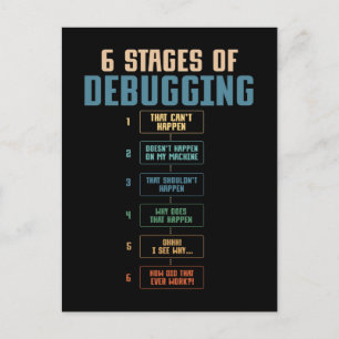 Carte Postale Codage Humour de débogage Programmation Codeur de 